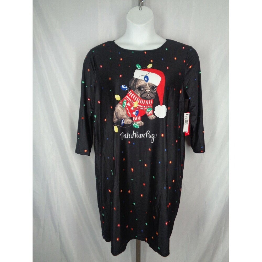 Dress Works Pug Dog Christmas Tunic Dress Size XL Holiday Party New